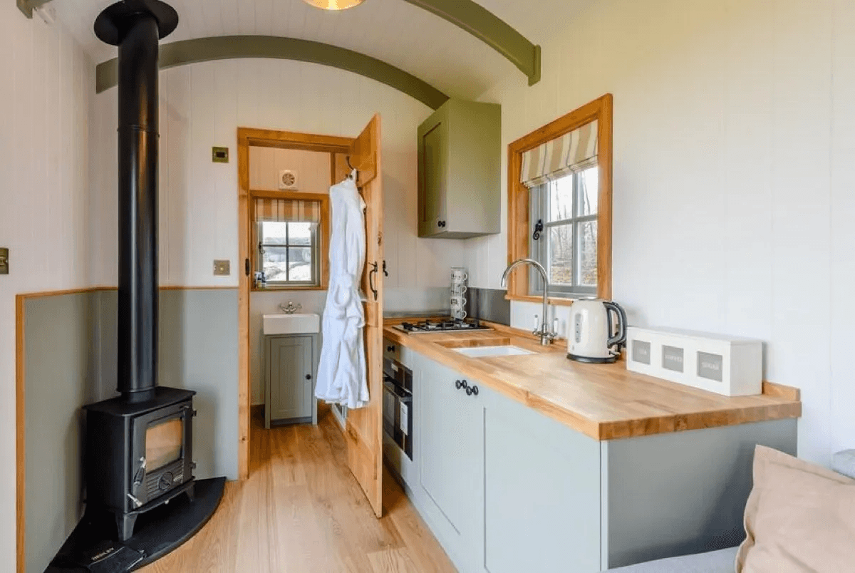 Perfectly formed living space at Shepherds Hut Retreat