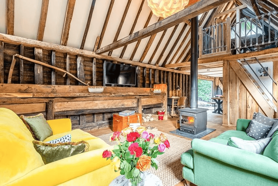 Cosy interior at Old Shires Barn